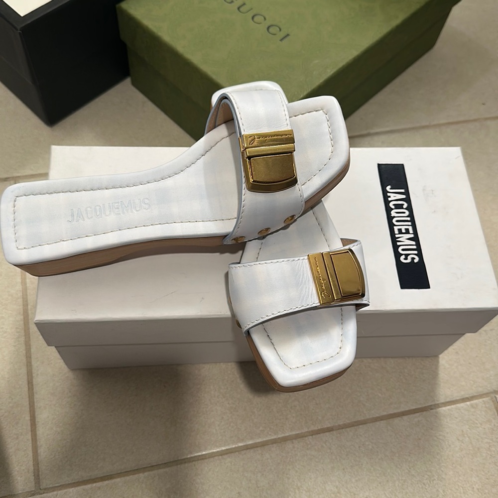 Jacquemus Blue Plaid Clog sandals